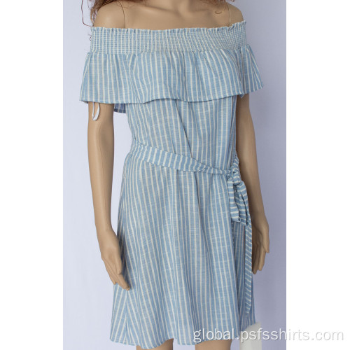 Boat Neck Strapless Dress Summer Single Collar Dress Manufactory